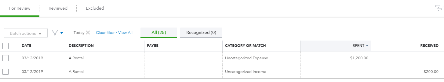 BP059-Uncategorized Income and Expenses in Bank Feed Uncategorized Bank Feed Transactions