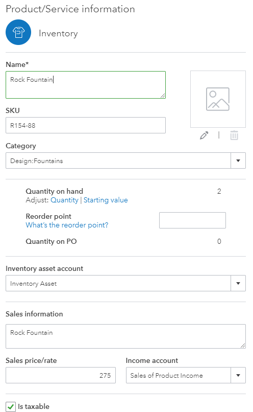 setting service income in qb for mac