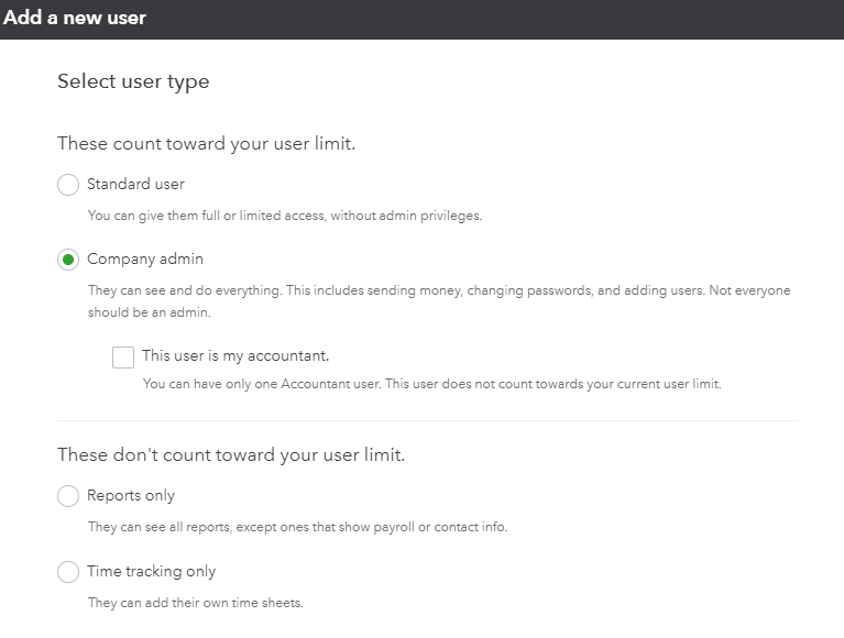 Select User Type