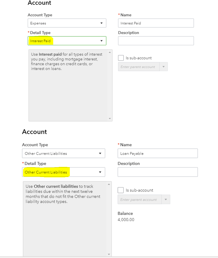 Setup Two Loan Business Loan Accounts