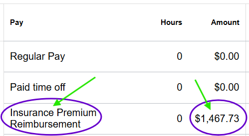Insurance Premium Reimbursement Paycheck Without Tax