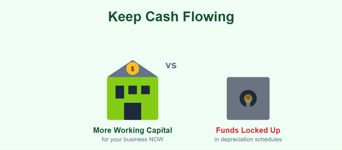 Cash flow visualization of working capital vs locked-up funds