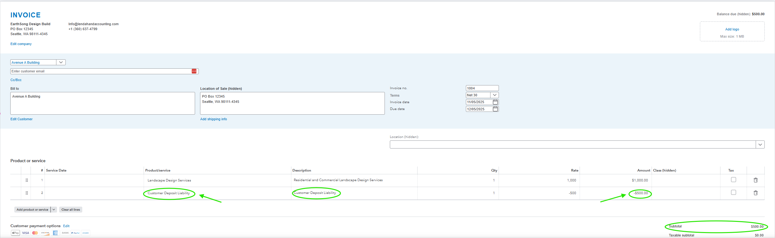 Adding Customer Deposit Liability to Progress Invoice to Clear Liability and Apply Deposit