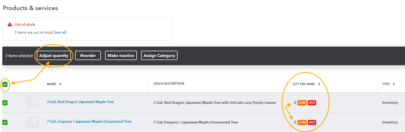 Adjusting Inventory Quantities in Batches in QuickBooks Online